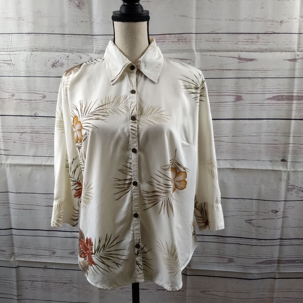 Caribbean Joe Tropical Long Sleeve Top